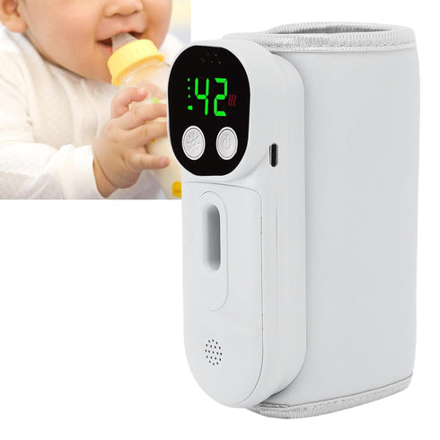 Portable Bottle Warmer for Travel, Fast Heating Bottle Warmer Sleeve with Temperature Display, Waterless Milk Warming