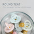 0+ Two-Pack HEVEA Natural Rubber BumiBb Pacifiers - Newborn Months - Round Teat Shape - - Dove Grey & Sage