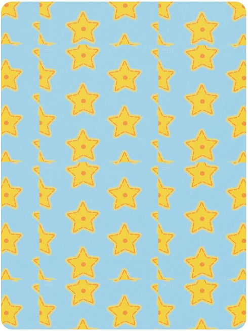 miaozhen 1 Pack 52x28 Cotton Baby Crib Sheets Ultra Soft Yellow Christmas Stars Crib Mattress Sheet for Nursery de cuna