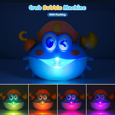 Puidapo 1-3 4-8 Bath Toys,Light Up Baby Bath Toys Bath Bubble Machine with Colourful RGB Light Great Birthday