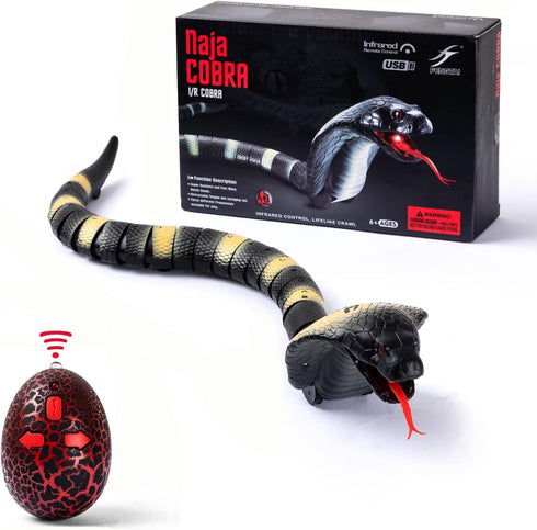 AMCHSURI RC Snake Toy: Realistic Prank Cobra, Rechargeable, Smart Sensing, Infrared Controller