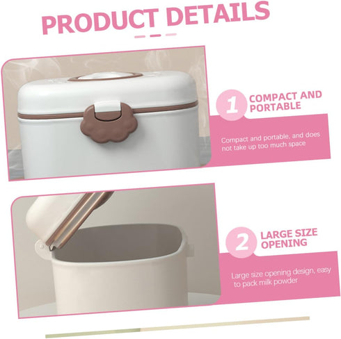 PERSELOSO Portable Baby Formula Container Airtight Seal Travel Milk Powder Dispenser for Infants Waterproof Food