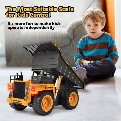 kolegend Remote Control Dump Truck, RC Truck Construction Vehicle with Rechargeable Battery for Kids & Toddlers