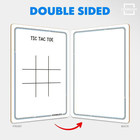 9x6 Inch SCRIBBLEDO Tic Tac Toe Game Dry Erase Board Double-Sided Whiteboard Reusable Classroom Learning Tool Fun