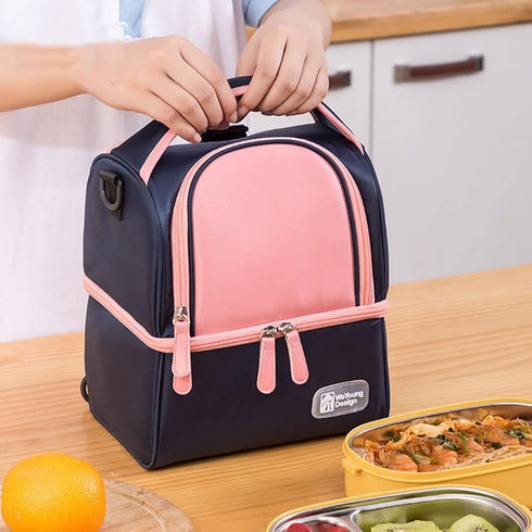 JforSJizT Pack,Nylon Backpack 6 9 Breastmilk Bottles Cooler Bag with Ice Breast Pump Bag with Cooler Compartment,Double