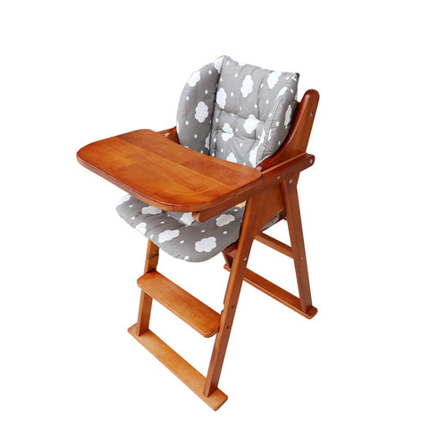 Twoworld Baby High Chair Cushion - Large Breathable Seat Liner in Gray Clouds