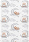 XLIANBIN Teddy Bears Fitted Crib Sheets Watercolor Moon Star Clouds Grey Soft and