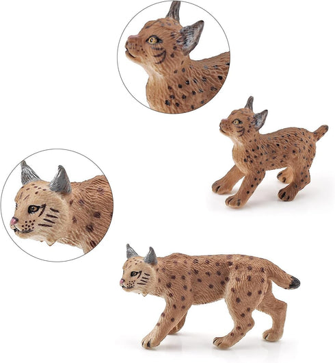 2 Pcs Realistic Lynx Figure, Plastic Lynx Figurine, Simulated Lynx Model for Halloween Christmas Party Favors