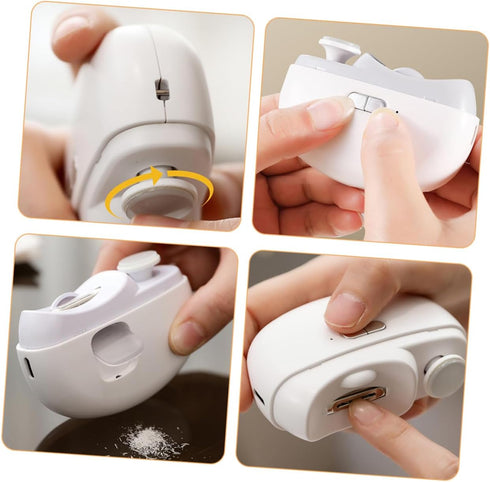 Trimmer Electric Nail Clipper with Light Rechargeable Fingernail for Adults Automatic Polishing Cutting Tool USB