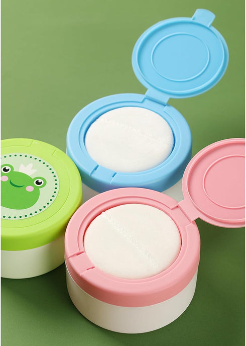 YUSHTPO Baby Powder Puff Box Safe Infant Container Holder Protects Delicate Skin Prevents