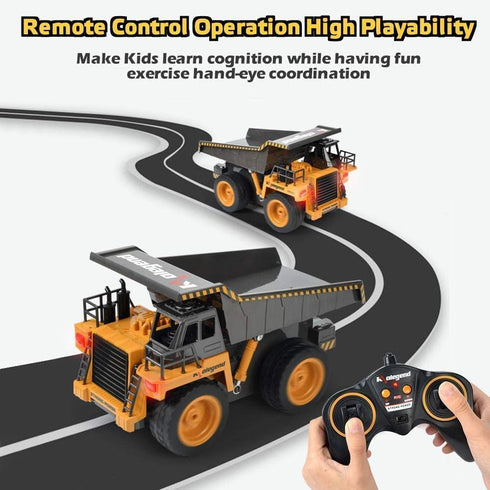 kolegend Remote Control Dump Truck, RC Truck Construction Vehicle with Rechargeable Battery for Kids & Toddlers