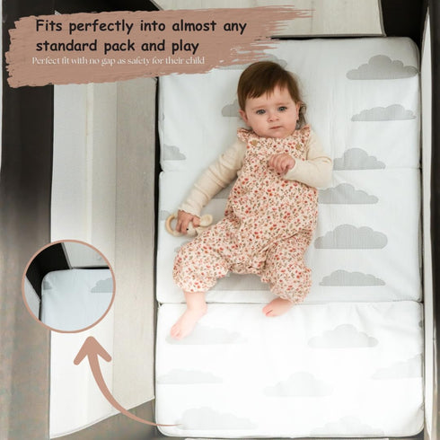 BaeBae Goods Pack (38"x26"x1.5"), Pack Pack w/2 and Play Mattress Pad for Playpen Pad, Playard Mattress for and Play, N