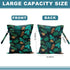 Lovdazzles 2Pcs 12x10 Inch, Palm Leaves Wet Bag Plants Waterproof Reusable Wet Dry Bag, Tropical Washable Travel