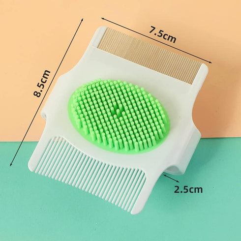 MR LION Cradle Cap Brush and Comb, Cradle Cap Brush Safe Baby's Scalp Brush with Soft Rubber Bristles, Help Gently