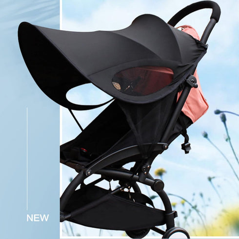 SOONHUA Stroller Sun Cover, Waterproof Umbrella for Stroller, Breathable Toddler Blackout Blind with Adjustable Strap