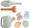 BLUE GINKGO Toddler Gardening Tools Set, Silicone Beach Toys, Outdoor Baby Gardening Set (Green)