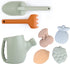 BLUE GINKGO Toddler Gardening Tools Set, Silicone Beach Toys, Outdoor Baby Gardening Set (Green)