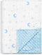 Star Moon Baby Blankets for Boys Girls, Soft Nursery Minky Blankets with