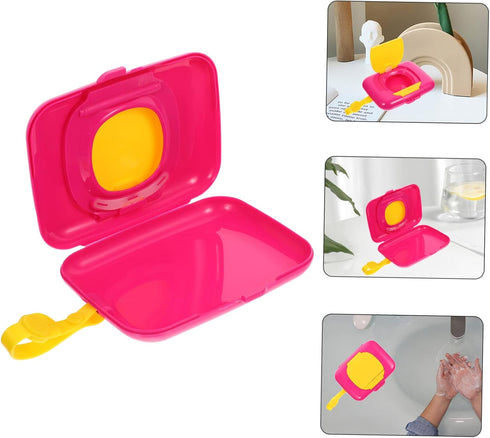 Wipe Box Refillable Dispenser Babywipes Tissue Reusable Wipe Container Hard Hat On- The- Go Wipes Dispenser Baby