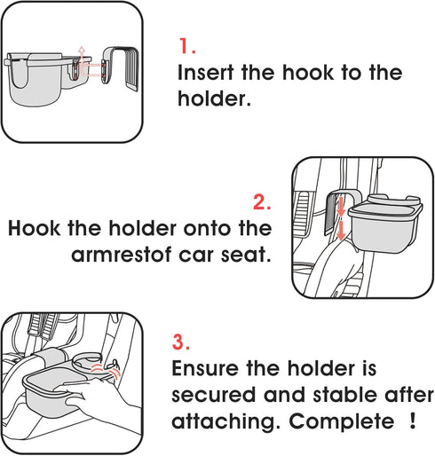 WedFeir SnackPod Child Cup & Snack Holder for Convertible Car Seats & Strollers - BPA Free - Grey