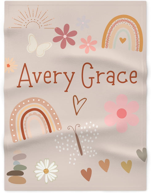 Laila and Lainey Personalized Baby Blanket, Custom Receiving Blanket with Name, Customized Baby Name Blanket