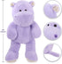 Giant Humongous Hippo Stuffed Animal 36", Oversized Plush, Soft Hug Cute Jumbo Hippo Toy Gift for Kids, Purple