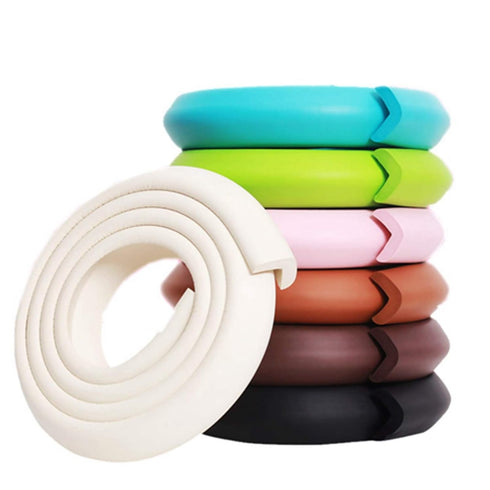 M2cbridge L Shape Extra Thick Furniture Table Edge Protectors Foam Baby Safety Bumper Guard 6.5 Ft Off White