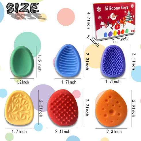 DENEZE 18pcs Easter Basket Stuffers Fidget Toys Sensory Stone for KidsTextured Soft Worry Stone for Autism Kids Calming