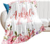 32x48 inches, Yoke Style Personalized Flannel Swaddle Blanket for Girls, Custom Baby Blanket with Name, Newborn Gifts