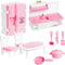 10 Pieces Mini Kitchen Set for Dollhouse - Miniature Kitchen Furniture & Accessories for Kids Doll House