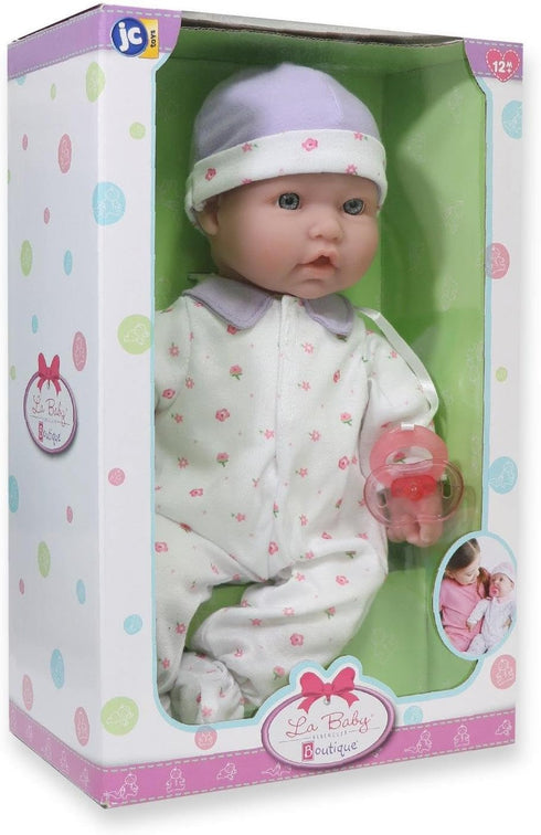 JC Toys - La Baby | Caucasian 16-inch Medium Soft Body Baby Doll, Washable with Removable Outfit and Pacifier