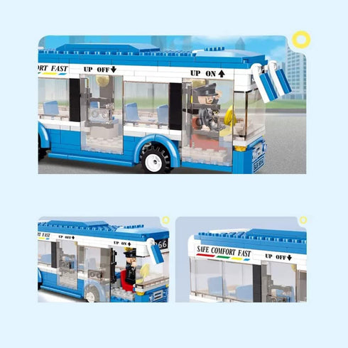 Building Toys for Kids, School Bus Building Blocks Toy Set, Educational Building Toys for Ages 6+