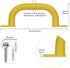 10'' Yellow Playground Accessories Metal Handles, Set of 2 for Outdoor Playset Attachment
