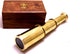 Captains 6" Brass Handheld Mini Telescope with Wooden Box