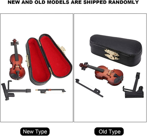 Wooden Miniature Cello with Stand - Mini Musical Instrument Dollhouse Model Home Decoration