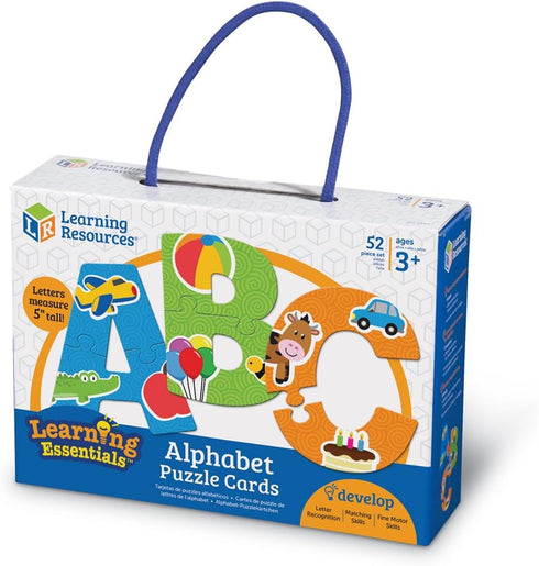 Learning Resources Alphabet Puzzle Cards, 26 Self-Correcting Puzzles, Alphabet Toys for Toddlers, Ages 3+, 52 Pieces