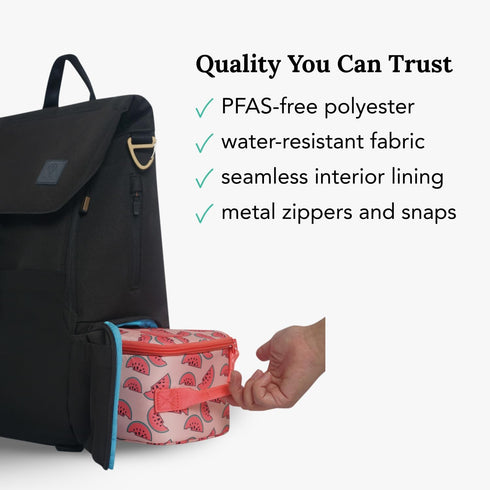 Huhu Insulated Cooler Bag - Water-Resistant Lunch & Baby Bottle Cooler - Easy-to-Clean, Leak-Free Interior On-The-Go