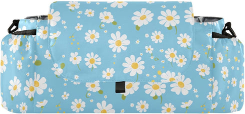miaozhen Simple Blue Daisy diaper bag stroller organizer diaper caddy stroller carry organizador