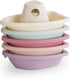 mushie Stackable Bath Boats Toy (Petal) | Floating Bathtub Toys for Baby