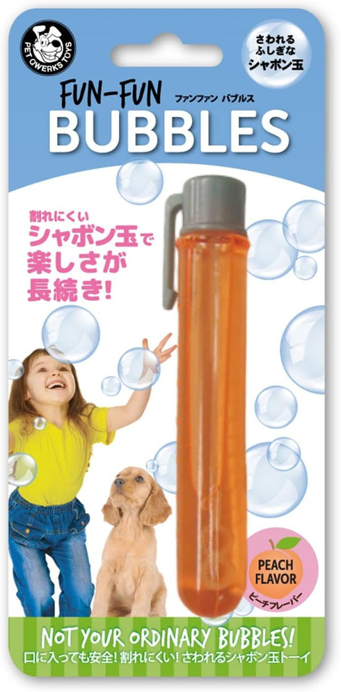 Pet Qwerks Incredibubbles Interactive Pet Toys - Long Lasting Edible Bubbles for Dogs & Cats, Peach Flavor, 20 ML