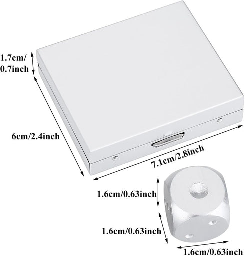 Set Set 5Pcs Set 6 Precision Aluminum Alloy Dice Solid Metal Dice Table Game Dice Poker Games Dices with Case (Silver