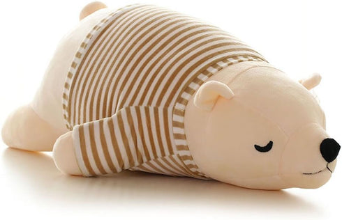 MMTTAO 20 Inch 20Inches Stuffed Polar Bear Animal Plush Toy Large White Sleeping Bear Animal Stuff Soft Plushies Cute