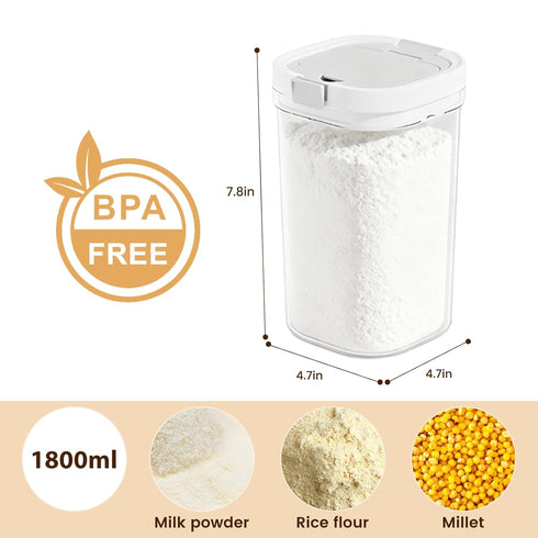 go-1800ml Formula Container to Travel Dispenser BPA Free Airtight Container with Spoon and Layered Storage