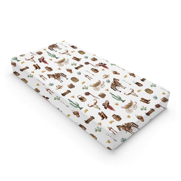 Western Cowboy Changing Pad Covers, Soft Breathable Stretchy Baby Change Table Pad Mats Covers 32''x16'' Cowboy Hats