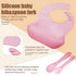 Set,Miicasa 3+ Silicone Baby Feeding Baby Led Weaning Supplies Kit With Suction Bowl & Car Plate, Bib, Spoon, Fork, Cup