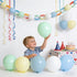 50Pcs 12 Inch 1st Blue and Green Balloons, Baby Shower Balloons Pastel Light Green White Baby Blue Yellow for Kid Boy