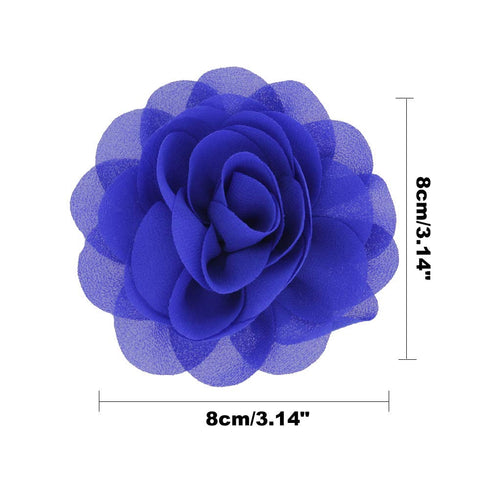 inSowni 24PCS Alligator Hair Clips, 3" Chiffon Flower Barrettes, Hair Bow Accessories for Toddlers Baby Girls