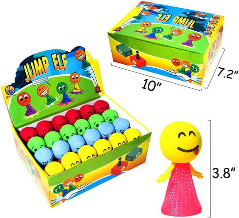 PROLOSO Colorful Jumping Popper Bouncy Toy Balls, 24 Pcs Spring Launchers