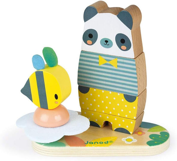 Janod Pure 2-in-1 Wood Stackable Bear for 12+ Months - J05156