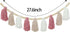 Charming Pink Bohemian Yarn Tassel Garland with Wooden Beads for Nursery and Baby Shower Decor